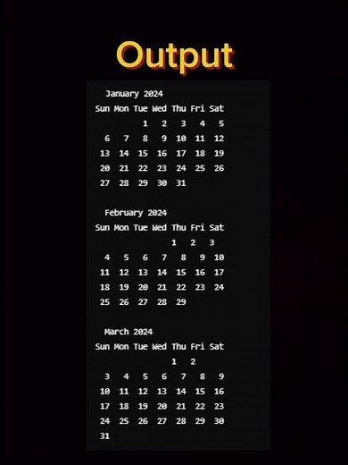 Calendar in Java | How to Create a Full Year Calendar in Java | Java Coding Tutorial