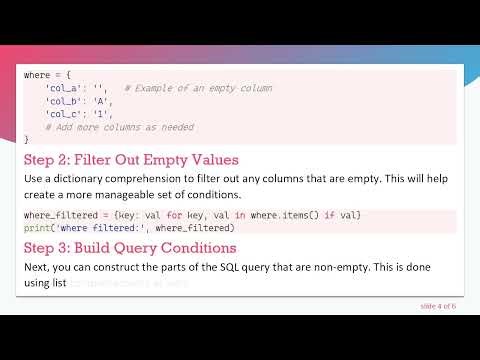 Creating Dynamic SQL Queries in Python Using Loops and Conditions
