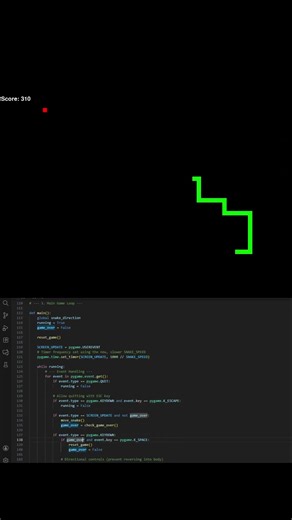 Coding the Classic Nokia Snake Game in Python with Pygame #python #snake #gaming #coding
