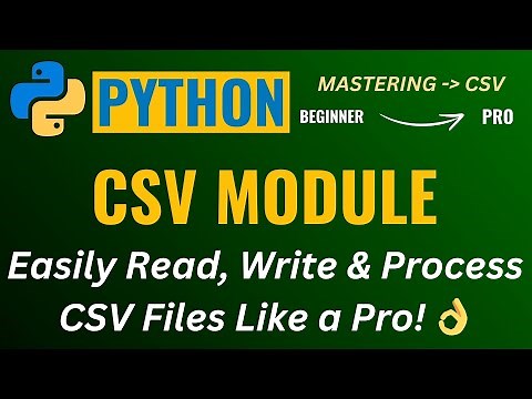 HOW TO WORK WITH CSV FILES IN PYTHON 👍 PYTHON CSV MODULE EXPLAINED!👌