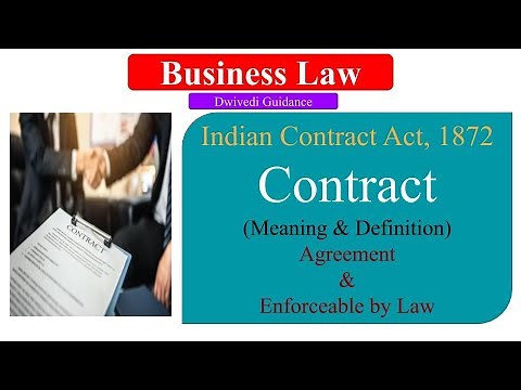 Contract- Meaning & Definition | The Indian Contract Act, 1872 | Agreement & Enforceable by Law