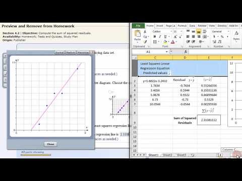 Least Squares Linear Regression - EXCEL