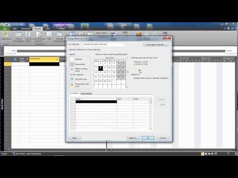 Change Project Working Week in MS Project