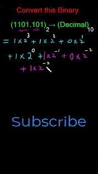 Binary to Decimal Conversion Made EASY! 💡 (1101.101)₂ = (13.625)₁₀ Explained Step-by-Step #maths