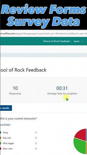 Analyze Survey Response Data in Microsoft Forms #shorts