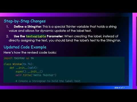 How to Properly Update Text on a Tkinter Label in Python