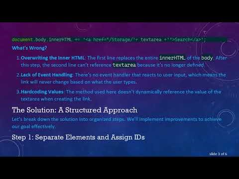 Fixing Your JavaScript Code: Creating Dynamic Links from Textarea Input