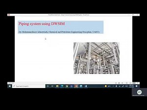 Modelling of piping systems using DWSIM