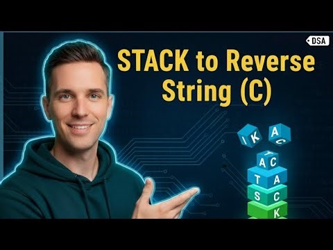 Stack to Reverse a String in C (DATA STRUCTURES) - Easiest C Programming Tutorial