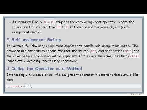 Understanding the Copy Assignment Operator in C+ +