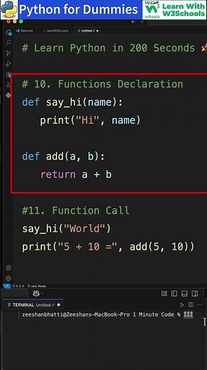 Python for Dummies: 10- Python Function Declaration and Function Call #python #pythonprogramming