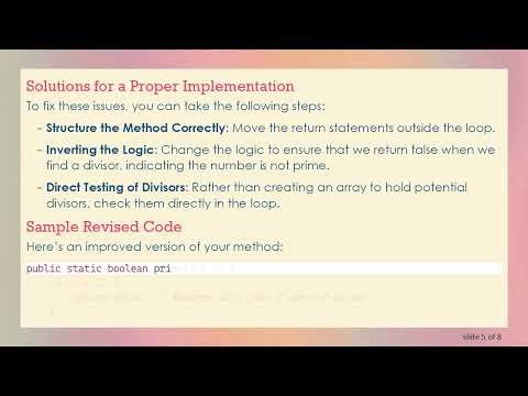 Understanding the Boolean Return Value in Java's Prime Check Method
