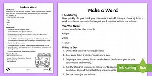 KS1 Make a Word Activity