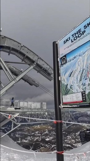 Entrance to Big Couloir on top of Lone Mountain at Big Sky Resort in Montana #mountains #adventure
