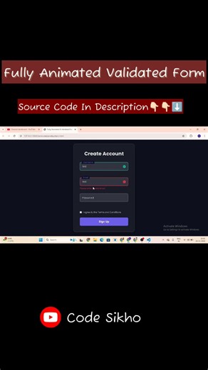 Fully Animated & Validated Form | HTML, CSS & JavaScript