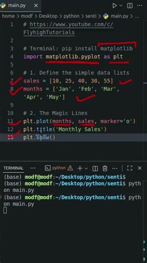 STOP Using Excel! 📊 Python ka 4-Line Graph Bot 🤯#python #programming #coding #ai #tech #datascience