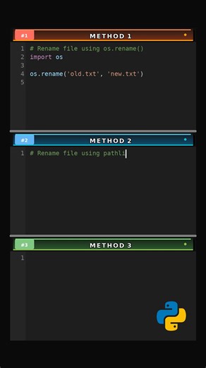 Rename File via 3 Methods #file