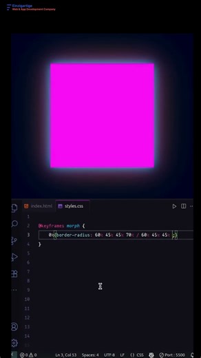Subscribe 👍 Like ❤️ | Morphing Blob Animation in Pure CSS #shorts