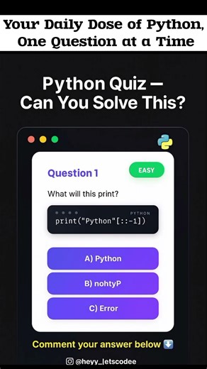 Can You Solve This Python Question? 🧠🐍 | Comment Your Answer!