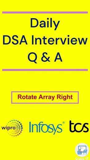 Rotate Array Right by K | O(1) Space Trick | #ytshorts #shorts #ytshortsindia