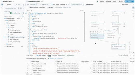 The new IDE for Data Engineering introduces a unified way to build Lakeflow Spark Declarative Pipelines in the Databricks Workspace. Code, dependency graphs, data previews, debugging tools and Git all sit in one place, making pipeline development faster, clearer and easier to iterate on. Now in Public Preview: https://www.databricks.com/blog/new-way-build-pipelines-databricks-introducing-ide-data-engineering?utm_source=linkedin&utm_medium=organic-social | Databricks