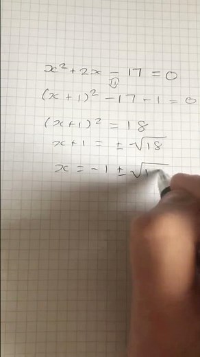 Solving a quadratic equation by completing the square