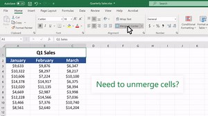Merge and unmerge cells in Excel