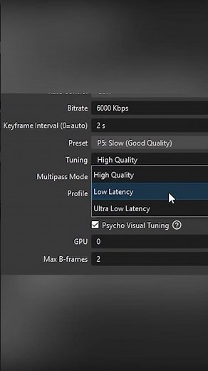Best Encoder Settings for OBS Streaming | Tuning Setting: High Quality/Low Latency/Ultra Low Latency