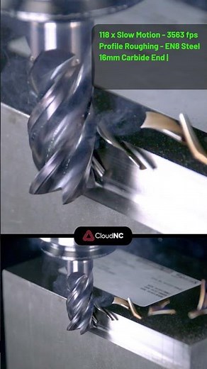 Slow Motion CNC - Profile Roughing EN8 Steel!