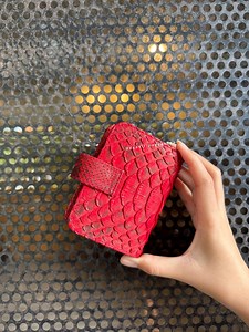 Navy Python Card Wallet : Leather Mini Compact Exotic Bifold Wallet - Etsy Canada