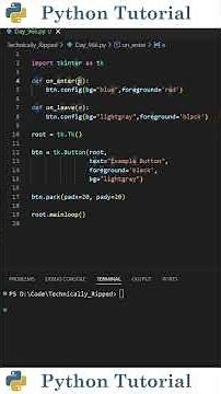 Change Button Color on Hover in Tkinter | Python Tutorial