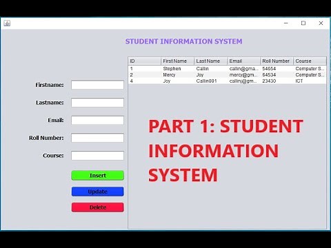 Part 1: Student information system | Student Management System in java netbeans and mysql