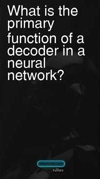 Today’s Question: Decoder Primary Function #deeplearning #interviewprep #artificialintelligence