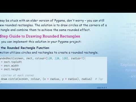 Resolving the pygame.draw.rect() Parameter Error: A Guide to Rounded Rectangles