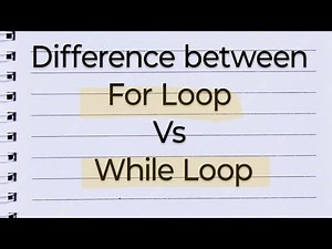 Difference between For loop and While Loop / For loop vs While Loop #forloop #whileloop