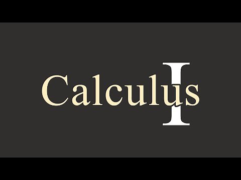 Calculus I: Introduction