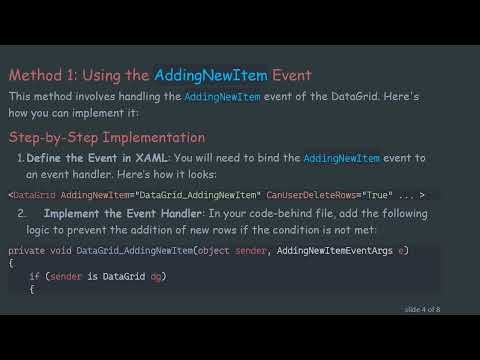 How to Programmatically Prevent New Rows in WPF DataGrid