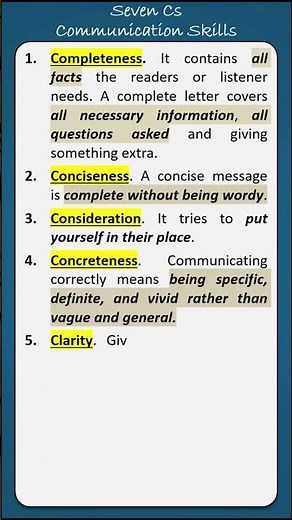 Seven Cs - Communication Skills