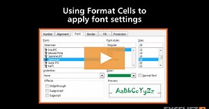 Using Format Cells to apply font settings in Excel