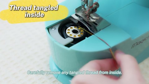 Magicfly Mini Sewing Machine with Extension Table, Dual Speed Portable Sewing Machine for Beginners with Light, Sewing Kit for Household Use, Blue