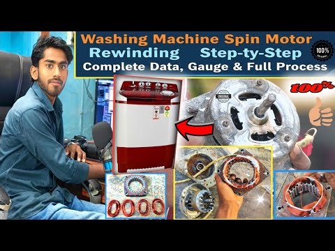 Washing Machine Spin Motor Rewinding Step-by-Step | Complete Data, Gauge & Full Process