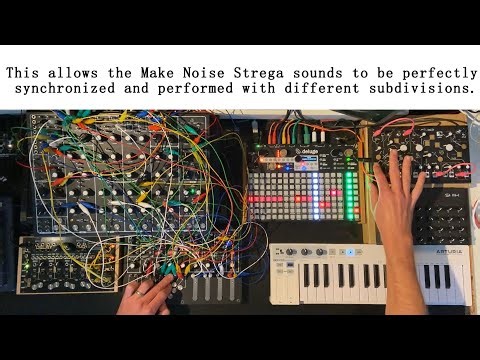 Make Noise Strega triggered in sync by the SOMA Pulsar-23