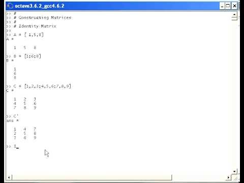 Octave Tutorial : Constructing Matrices