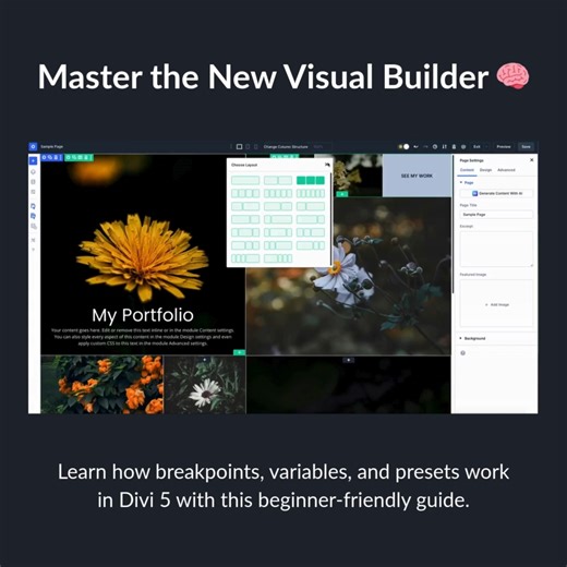 1.1K views · 14 reactions | 易 Whether you’re switching from Divi 4 or starting fresh, this guide gives you the tools to master the new Visual Builder in #Divi5. | Elegant Themes | Facebook