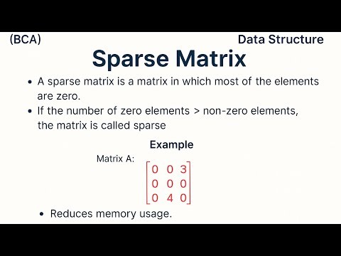 ||Sparse Matrix in Data Structure||