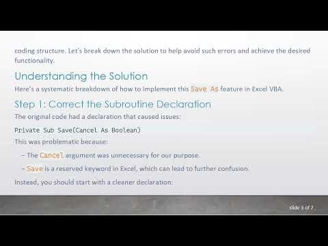 How to Implement a Save As Button in Excel VBA for Custom File Locations
