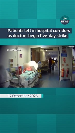 ITV News has filmed patients being treated in hospital corridors, hours before tens of thousands of resident doctors in England walked out on strike. The industrial action comes as hospitals are experiencing immense pressure, with flu cases at a record level for this time of the year. #itvnews #health #nhs #strike