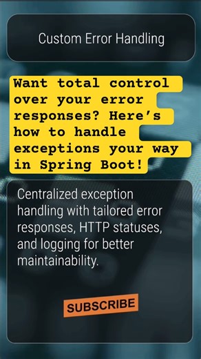 Spring Boot Interview: How to Implement Custom Error Handling? 💡 | Essential Java Tip 🚀