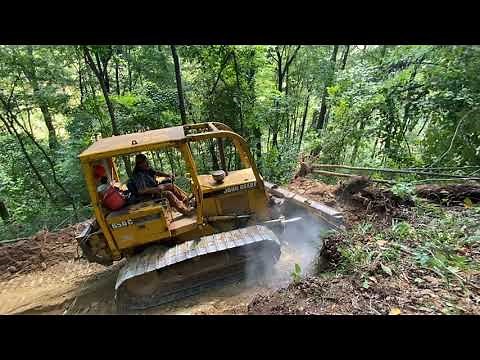 Building logging roads to access timber on steep ground