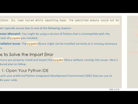 Troubleshooting Pygame Import Errors
